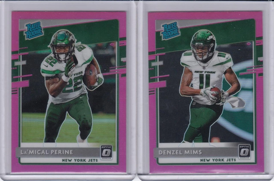 * DENZEL MIMS + LA'MICAL PERINE * 2020 DONRUSS OPTIC PREVIEW PINK HOLO RC  - Image 1 of 1