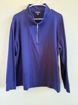 Studio Park Womens 1/4 Zip French Terry Sweatshirt Navy XLarge - Image 1 of 4