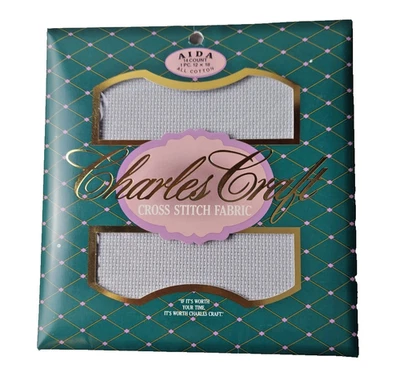 Charles Craft AIDA 14 Count Dove Grey Cross Stitch Fabric 12" x 18" Cotton Gray - Image 1 of 3