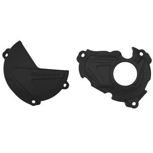 Polisport Clutch Ignition Cover Protectors For Yamaha YZF250 2019-2023 Black - Picture 1 of 1