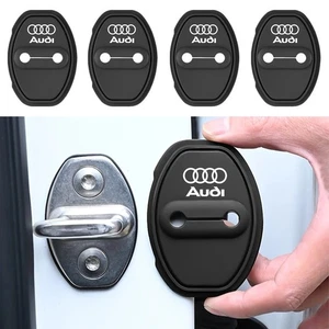 4xSilicone Door Lock Cover For Audi A3 A4 A6 Q3 Q5 Q7 Q8 TT Sline B8 C6 R8 8P 8V - Picture 1 of 8