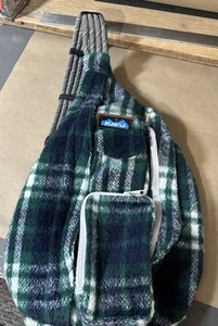 Mochila Kavu Mini Bandolera Cuerda Bandolera Verde Blanco Búfalo Franela a Cuadros - Imagen 1 de 8