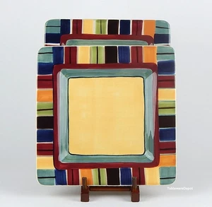 Tabletops Unlimited AMHERST, Set/s of 2 Square Dinner Plates, SUPERB+ Condition! - Imagen 1 de 3