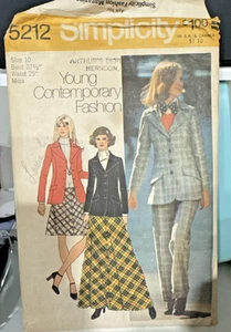 FREE SHIP! 5212 Simplicity Size 10 Sewing Pattern Misses 1970s - Picture 1 of 2