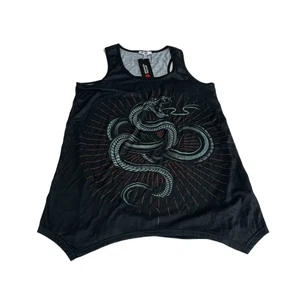 Michael Taylor Women's Size L/XL Printed Fashion Tank Dress Snake Curved Hemline - Picture 1 of 6
