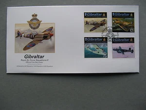 GIBRALTAR, cover FDC 2013 RAF Squadrons, Spitfire Hurricane Catalina flying-boat - Picture 1 of 1