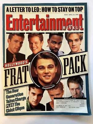 Vtg 1990's Entertainment Weekly #428 4-24-1998 Hollywood's Frat Pack-DiCaprio - Image 1 of 4