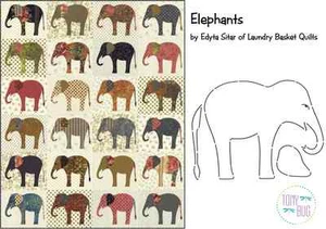 Elephants Applique Quilt Pattern & Stencil by Edyta Sitar Laundry Basket Quilts - Picture 1 of 6