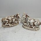 Vintage Atlantic Mold Nativity Replacement Cream Brown Cow Donkey 3" - 3.5" Tall