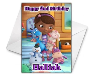 DOC MCSTUFFINS Personalised Birthday Card - Disney Doc McStuffins Greetings Card - Picture 1 of 1