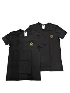 VERSACE Black T-Shirts 2 Pack Small Chest Logo Short Sleeve Tee XL NEW RRP 105