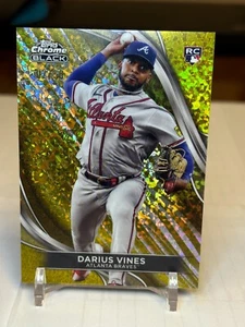 2024 Topps Chrome Black #24 Darius Vines RC (Gold Mini Diamond) #02/50 Braves - Picture 1 of 2