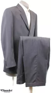 Bachrach 2 Piece Suit Mens Gray 3 Btn wool 44L Pleated Fronts 34" Waist - Picture 1 of 10
