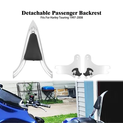 Chrome Detachable Backrest Sissy Bar For Harley Touring Road Electra Glide 97-08 - Image 1 of 4