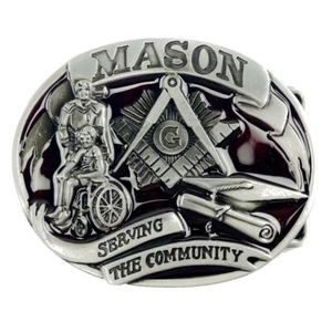 Mason Belt Buckle Western Cowboy American Workers (MASN-04) - Picture 1 of 2