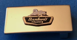 VINTAGE NEW OLD STOCK BROCKWAY HUSKY DOG TRUCK DRESS PANTS SIZE BELT BUCKLE - Picture 1 of 3