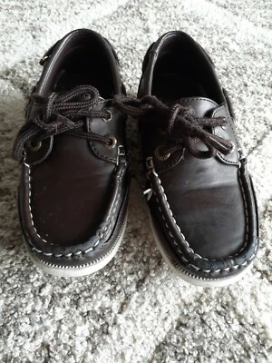 ZAPATOS MOCASINES DE BARCO BAJO CUERO CON CORDONES JÓVENES TALLA 12 MARRÓN  Foto 1 de 4