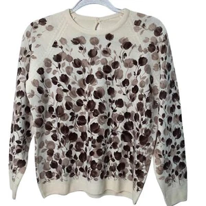 Suéter Coqueta Twee Floral Marrón/Beige De Colección Para Mujer S - Imagen 1 de 4
