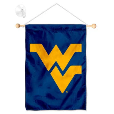 West Virginia Mountaineers Banner Window Hanging with Suction Cup - Image 1 of 4