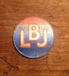 1964 Lyndon Johnson LBJ for the USA Campaign Vari-Vue Flasher Sticker Button. - Picture 1 of 5