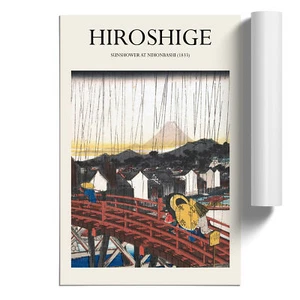 Sunshower At Nihonbashi By Utagawa Hiroshige Unframed Wall Art Poster Print - Picture 1 of 4