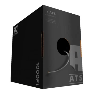 Cat6 Plenum 1000ft Bulk Ethernet Cable 23 AWG 550 MHZ Gray - Image 1 of 3