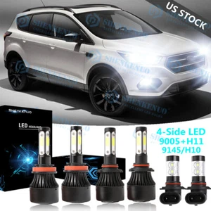 6x Combo 9145 H11 9005 Kit Bombillas Faro LED 6000K Para Ford Escape 2013-2016 - Imagen 1 de 11