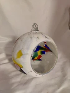 Atemberaubende große Kunst Glas bemalt Bummeln Tee Licht Halter Engel Tür - Bild 1 von 10