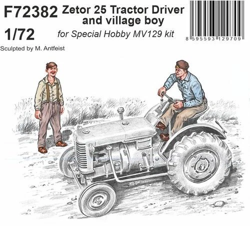 CMK 129-F72382 - 1:72 Trattore Zetor 25 Con Autista E Ragazzo Del Villaggio - Immagine 1 di 1