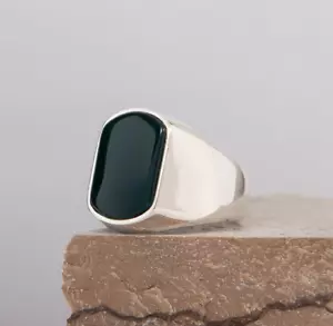 Emerald Stone Handmade 925 Sterling Silver jewelry Gift Mans Men's Ring 023 - Picture 1 of 4