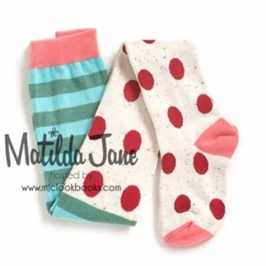 Matilda Jane Tarp Tights - Stripes & Polka Dots Size 4-6 New With Tag HTF! - Picture 1 of 2