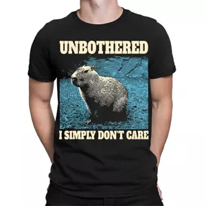 Unbothered Capybara I Simply Dont Care Funny Mens Womens T-Shirts Tee Top #TA-68 - Picture 1 of 6