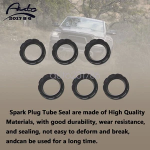 6PCS Spark Plug Tube Seal Gasket Black For Jeep Chrysler Dodge Fiat 5184778AB - Picture 1 of 13
