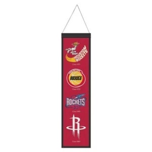 Houston Rockets NBA Heritage Banner Lana Bordada 8" X 32" - Imagen 1 de 1