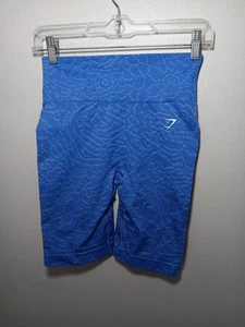 Gymshark Seamless Cycling Shorts Blue Womans Size Medium In Excellent Condition - Picture 1 of 24