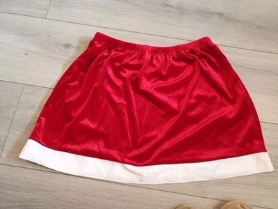 BNWOT Classified Red Velvet & White Fur Sexy Santa Mini Skirt Free Size 6-14 - Image 1 of 4