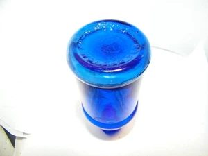antique coker cobalt blue master ink bottle pour spout 4 1/2" tall odd size  '86 - Picture 1 of 4