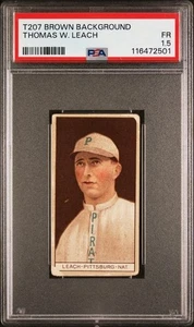1909-11 T207 American Tobacco Co. TOMMY LEACH - Brown Background - PSA 1.5 FR - Picture 1 of 2