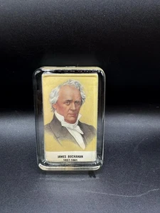 Vintage Presidental Glass Paper Weight- James Buchanan  - Picture 1 of 3