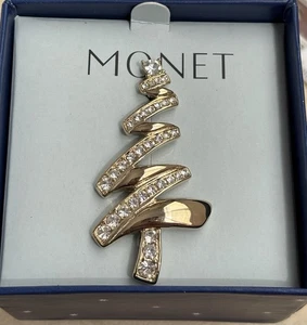 NIB Monet Modernist (Squiggly) Christmas Tree Brooch - Picture 1 of 3