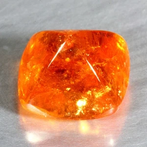 4.19CT 8 MM SUGARLOAF CABOCHON IMPRESSIVE 100% NATURAL ORANGE SPESSARTITE GARNET - Picture 1 of 3