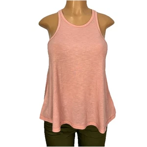 Free People Pink Tank Top Shirt Womens Size M Casual Ribbed Stretch Sleeveless - Picture 1 of 10