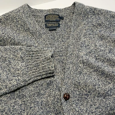 Pendleton Sweater Mens 100% Shetland Wool Washable Gray Grandpa Cardigan L - Image 1 of 4