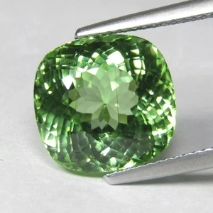 7.80 Ct+ NATURAL A+ Quality Green PERIDOT CUSHION Cut CERTIFIED Loose Gemstone - Picture 1 of 7