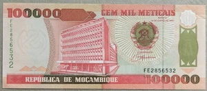 Mozambique 1993 1000 Meticais Note FE 2856532 - Picture 1 of 2