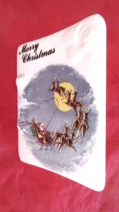 CHARISMA EXCLUSIVE BONE CHINA MERRY XMAS CARD ORNAMENT 6.3 CM HIGH AS NEW - Picture 1 of 2