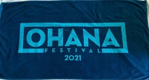Toalla de playa Ohana Festival 2021 Pearl Jam azul profundo turquesa algodón marea lenta - Imagen 1 de 5