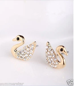 Fashion Luxuriant Crystal Swan Earrings - Picture 1 of 3