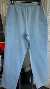 NWOT 1X D & CO. DENIM & CO. LT  BLUE DENIM JEANS PANTS PULLON COTTON/SPAN #J03 - Picture 1 of 8