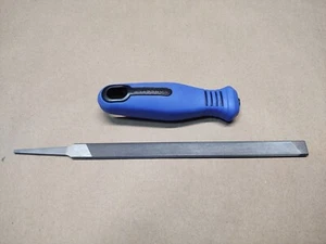PFERD 7" Double Bevel Flat Chisel Bit Square Chisel Chainsaw File & Handle - Picture 1 of 8